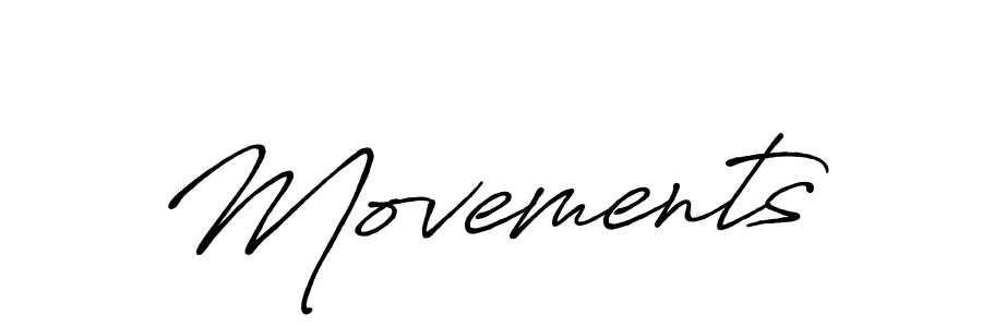 Design your own signature with our free online signature maker. With this signature software, you can create a handwritten (Antro_Vectra_Bolder) signature for name Movements. Movements signature style 7 images and pictures png