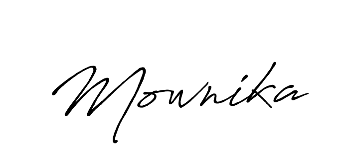 Design your own signature with our free online signature maker. With this signature software, you can create a handwritten (Antro_Vectra_Bolder) signature for name Mownika. Mownika signature style 7 images and pictures png