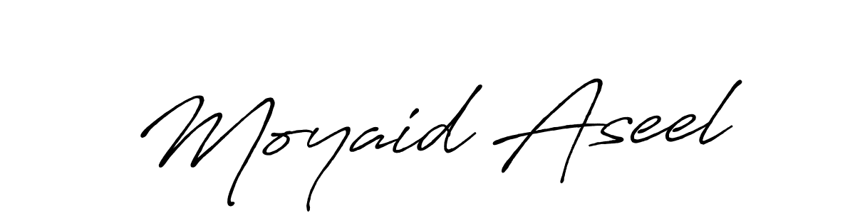 How to make Moyaid Aseel signature? Antro_Vectra_Bolder is a professional autograph style. Create handwritten signature for Moyaid Aseel name. Moyaid Aseel signature style 7 images and pictures png