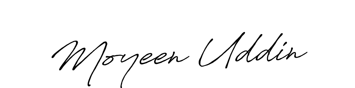 Design your own signature with our free online signature maker. With this signature software, you can create a handwritten (Antro_Vectra_Bolder) signature for name Moyeen Uddin. Moyeen Uddin signature style 7 images and pictures png