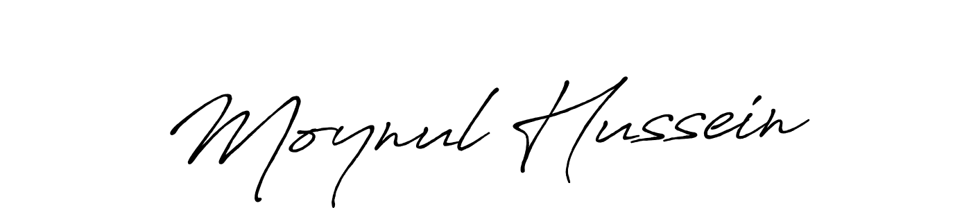 Create a beautiful signature design for name Moynul Hussein. With this signature (Antro_Vectra_Bolder) fonts, you can make a handwritten signature for free. Moynul Hussein signature style 7 images and pictures png
