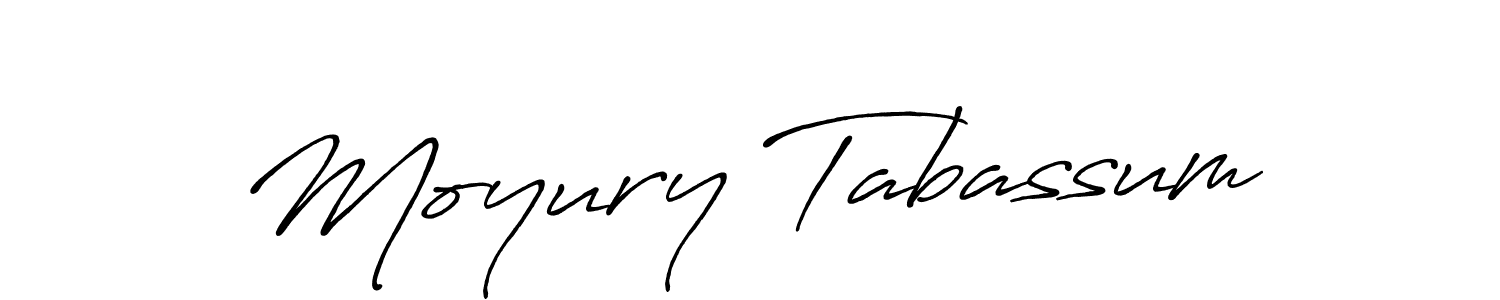 Moyury Tabassum stylish signature style. Best Handwritten Sign (Antro_Vectra_Bolder) for my name. Handwritten Signature Collection Ideas for my name Moyury Tabassum. Moyury Tabassum signature style 7 images and pictures png