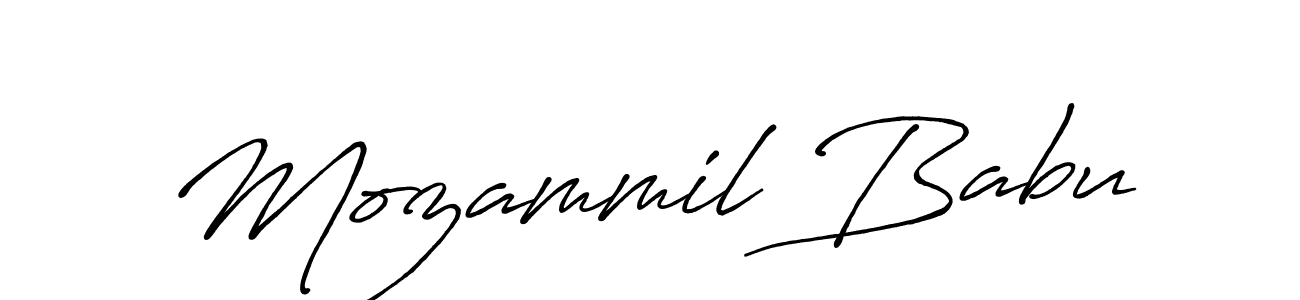 Make a beautiful signature design for name Mozammil Babu. With this signature (Antro_Vectra_Bolder) style, you can create a handwritten signature for free. Mozammil Babu signature style 7 images and pictures png