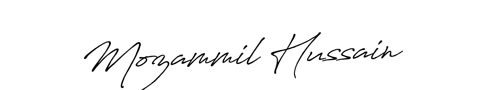 Mozammil Hussain stylish signature style. Best Handwritten Sign (Antro_Vectra_Bolder) for my name. Handwritten Signature Collection Ideas for my name Mozammil Hussain. Mozammil Hussain signature style 7 images and pictures png