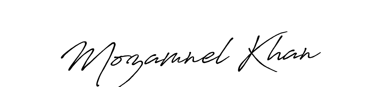 Use a signature maker to create a handwritten signature online. With this signature software, you can design (Antro_Vectra_Bolder) your own signature for name Mozamnel Khan. Mozamnel Khan signature style 7 images and pictures png