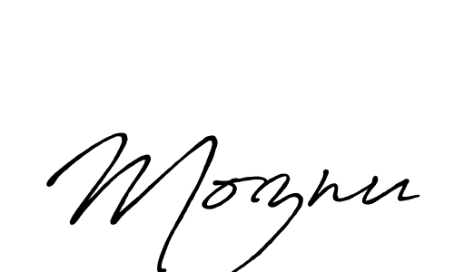 Design your own signature with our free online signature maker. With this signature software, you can create a handwritten (Antro_Vectra_Bolder) signature for name Moznu. Moznu signature style 7 images and pictures png