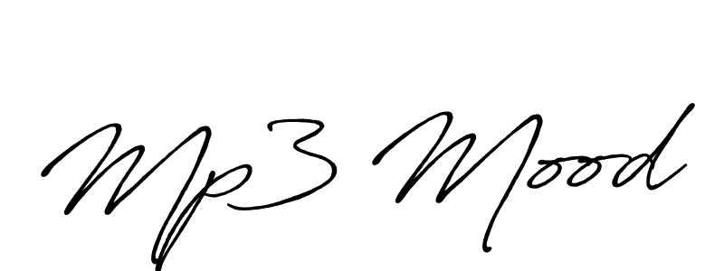 Use a signature maker to create a handwritten signature online. With this signature software, you can design (Antro_Vectra_Bolder) your own signature for name Mp3 Mood. Mp3 Mood signature style 7 images and pictures png