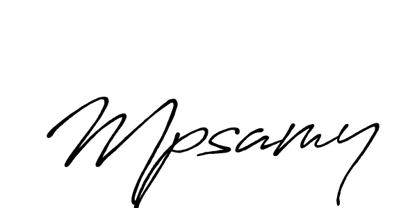 Create a beautiful signature design for name Mpsamy. With this signature (Antro_Vectra_Bolder) fonts, you can make a handwritten signature for free. Mpsamy signature style 7 images and pictures png