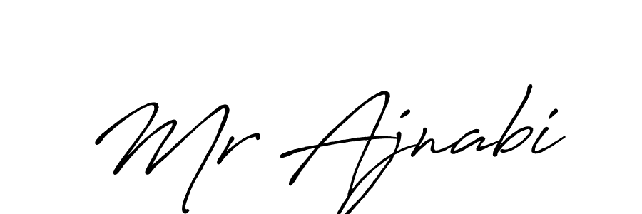 Make a beautiful signature design for name Mr Ajnabi. With this signature (Antro_Vectra_Bolder) style, you can create a handwritten signature for free. Mr Ajnabi signature style 7 images and pictures png