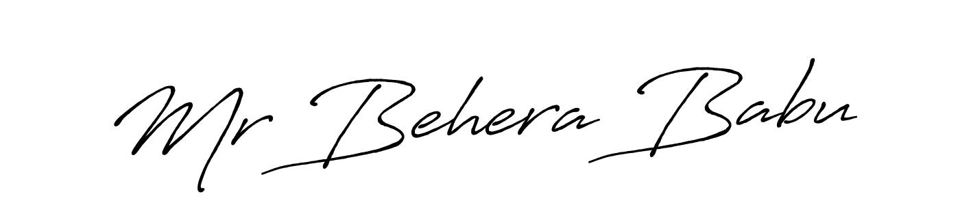 How to make Mr Behera Babu name signature. Use Antro_Vectra_Bolder style for creating short signs online. This is the latest handwritten sign. Mr Behera Babu signature style 7 images and pictures png