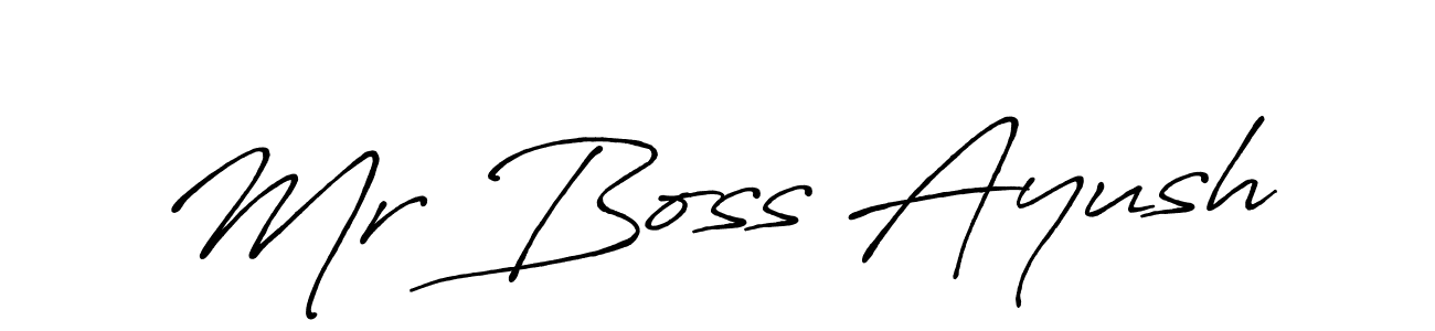 Mr Boss Ayush stylish signature style. Best Handwritten Sign (Antro_Vectra_Bolder) for my name. Handwritten Signature Collection Ideas for my name Mr Boss Ayush. Mr Boss Ayush signature style 7 images and pictures png