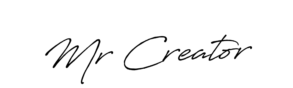 Create a beautiful signature design for name Mr Creator. With this signature (Antro_Vectra_Bolder) fonts, you can make a handwritten signature for free. Mr Creator signature style 7 images and pictures png