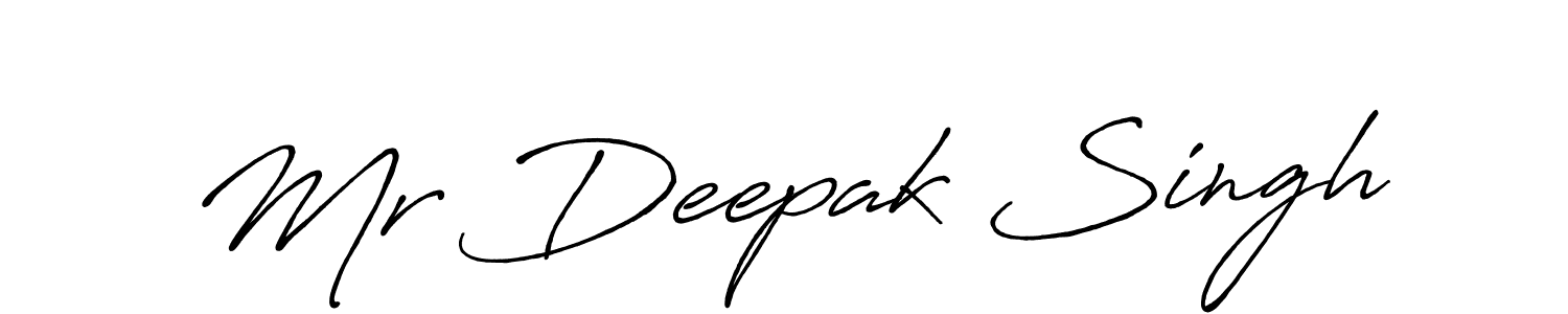 Make a beautiful signature design for name Mr Deepak Singh. With this signature (Antro_Vectra_Bolder) style, you can create a handwritten signature for free. Mr Deepak Singh signature style 7 images and pictures png