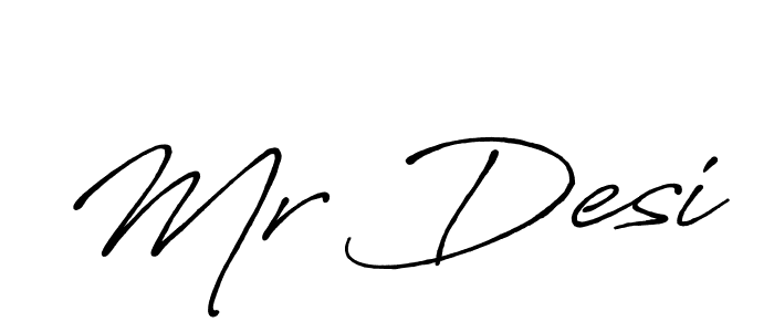 Use a signature maker to create a handwritten signature online. With this signature software, you can design (Antro_Vectra_Bolder) your own signature for name Mr Desi. Mr Desi signature style 7 images and pictures png