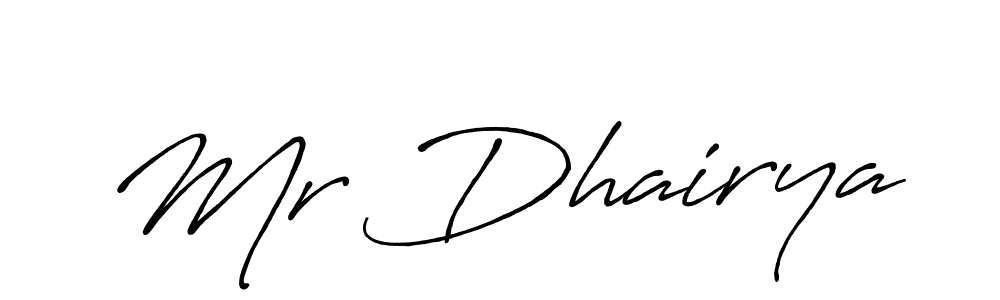 Design your own signature with our free online signature maker. With this signature software, you can create a handwritten (Antro_Vectra_Bolder) signature for name Mr Dhairya. Mr Dhairya signature style 7 images and pictures png