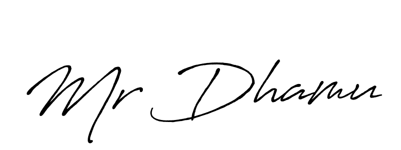 Create a beautiful signature design for name Mr Dhamu. With this signature (Antro_Vectra_Bolder) fonts, you can make a handwritten signature for free. Mr Dhamu signature style 7 images and pictures png