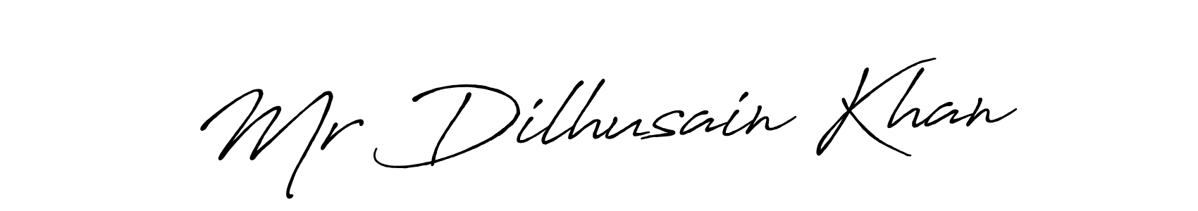 Use a signature maker to create a handwritten signature online. With this signature software, you can design (Antro_Vectra_Bolder) your own signature for name Mr Dilhusain Khan. Mr Dilhusain Khan signature style 7 images and pictures png