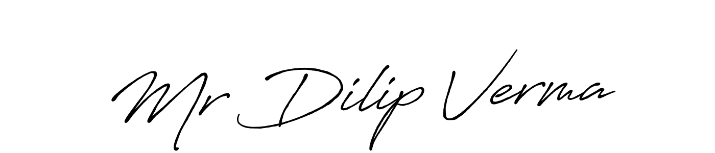 How to make Mr Dilip Verma name signature. Use Antro_Vectra_Bolder style for creating short signs online. This is the latest handwritten sign. Mr Dilip Verma signature style 7 images and pictures png