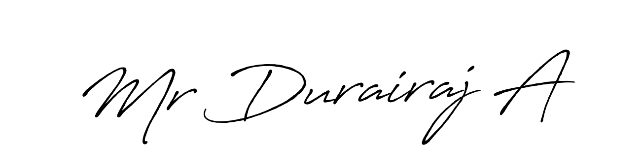 How to make Mr Durairaj A name signature. Use Antro_Vectra_Bolder style for creating short signs online. This is the latest handwritten sign. Mr Durairaj A signature style 7 images and pictures png