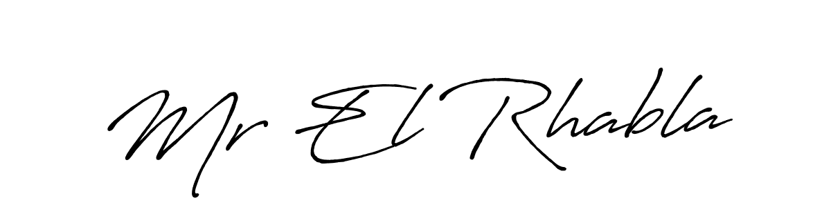 The best way (Antro_Vectra_Bolder) to make a short signature is to pick only two or three words in your name. The name Mr El Rhabla include a total of six letters. For converting this name. Mr El Rhabla signature style 7 images and pictures png