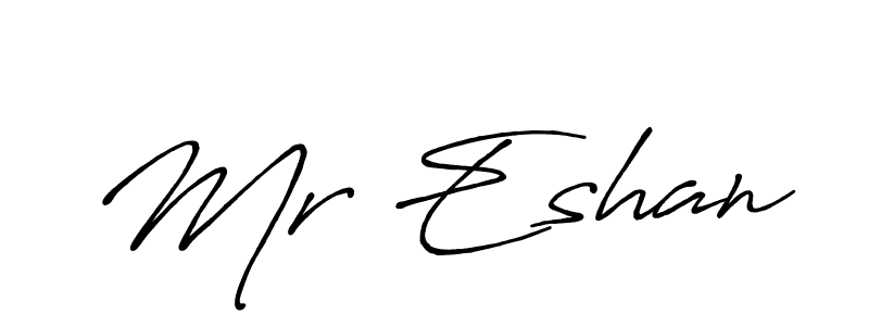 Similarly Antro_Vectra_Bolder is the best handwritten signature design. Signature creator online .You can use it as an online autograph creator for name Mr Eshan. Mr Eshan signature style 7 images and pictures png