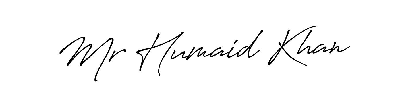 Mr Humaid Khan stylish signature style. Best Handwritten Sign (Antro_Vectra_Bolder) for my name. Handwritten Signature Collection Ideas for my name Mr Humaid Khan. Mr Humaid Khan signature style 7 images and pictures png