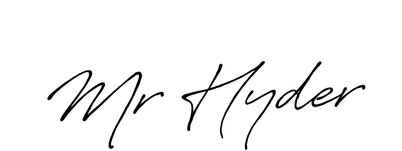 Create a beautiful signature design for name Mr Hyder. With this signature (Antro_Vectra_Bolder) fonts, you can make a handwritten signature for free. Mr Hyder signature style 7 images and pictures png