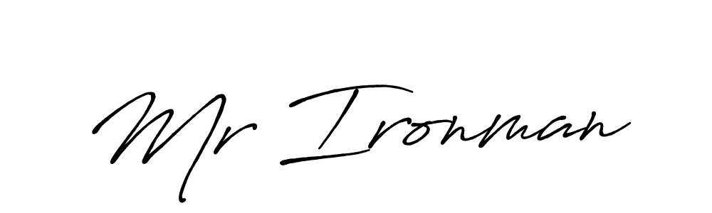 Make a beautiful signature design for name Mr Ironman. With this signature (Antro_Vectra_Bolder) style, you can create a handwritten signature for free. Mr Ironman signature style 7 images and pictures png