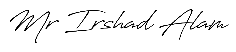 Get inspired by this graceful Antro_Vectra_Bolder signature style for name Mr Irshad Alam. Smooth loops and balanced proportions for everyday use. Mr Irshad Alam signature style 7 images and pictures png
