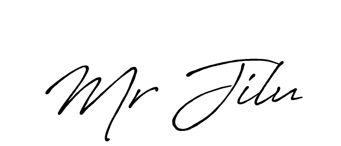 The best way (Antro_Vectra_Bolder) to make a short signature is to pick only two or three words in your name. The name Mr Jilu include a total of six letters. For converting this name. Mr Jilu signature style 7 images and pictures png