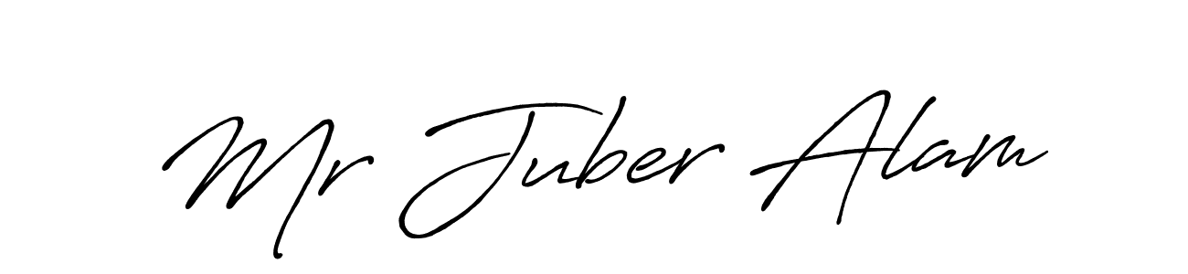 Use a signature maker to create a handwritten signature online. With this signature software, you can design (Antro_Vectra_Bolder) your own signature for name Mr Juber Alam. Mr Juber Alam signature style 7 images and pictures png