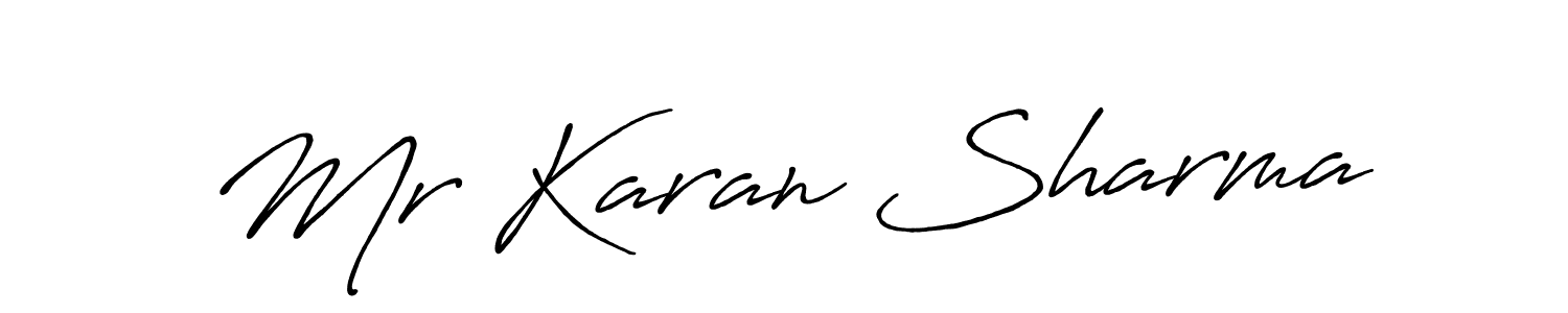 Make a beautiful signature design for name Mr Karan Sharma. With this signature (Antro_Vectra_Bolder) style, you can create a handwritten signature for free. Mr Karan Sharma signature style 7 images and pictures png