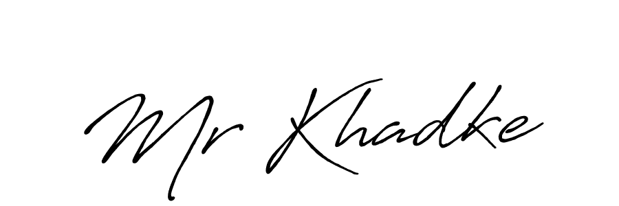 Use a signature maker to create a handwritten signature online. With this signature software, you can design (Antro_Vectra_Bolder) your own signature for name Mr Khadke. Mr Khadke signature style 7 images and pictures png