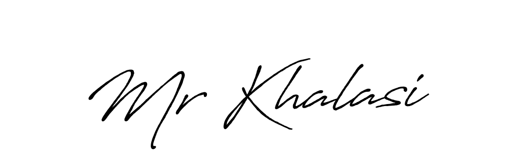 Design your own signature with our free online signature maker. With this signature software, you can create a handwritten (Antro_Vectra_Bolder) signature for name Mr Khalasi. Mr Khalasi signature style 7 images and pictures png