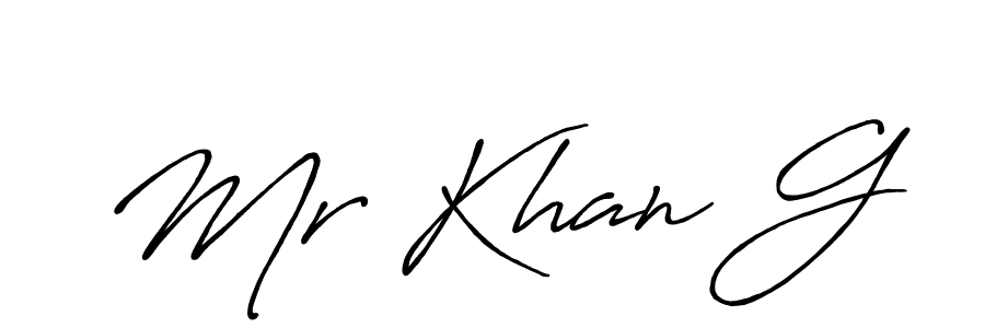 Create a beautiful signature design for name Mr Khan G. With this signature (Antro_Vectra_Bolder) fonts, you can make a handwritten signature for free. Mr Khan G signature style 7 images and pictures png