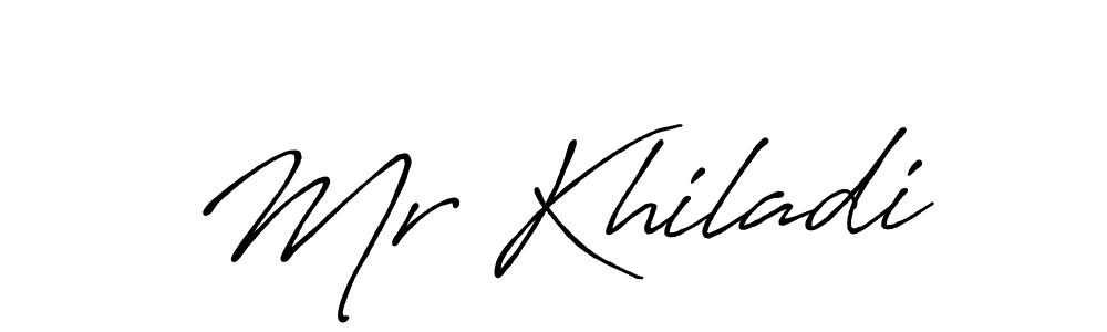 How to make Mr Khiladi name signature. Use Antro_Vectra_Bolder style for creating short signs online. This is the latest handwritten sign. Mr Khiladi signature style 7 images and pictures png