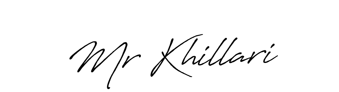 Create a beautiful signature design for name Mr Khillari. With this signature (Antro_Vectra_Bolder) fonts, you can make a handwritten signature for free. Mr Khillari signature style 7 images and pictures png