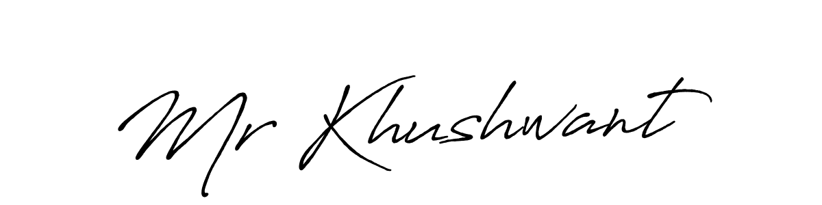 Create a beautiful signature design for name Mr Khushwant. With this signature (Antro_Vectra_Bolder) fonts, you can make a handwritten signature for free. Mr Khushwant signature style 7 images and pictures png