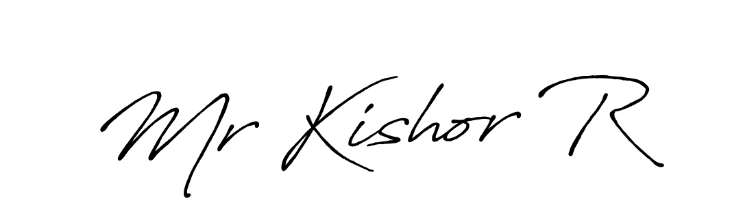 Antro_Vectra_Bolder is a professional signature style that is perfect for those who want to add a touch of class to their signature. It is also a great choice for those who want to make their signature more unique. Get Mr Kishor R name to fancy signature for free. Mr Kishor R signature style 7 images and pictures png