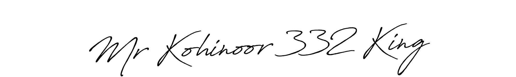 if you are searching for the best signature style for your name Mr Kohinoor 332 King. so please give up your signature search. here we have designed multiple signature styles  using Antro_Vectra_Bolder. Mr Kohinoor 332 King signature style 7 images and pictures png