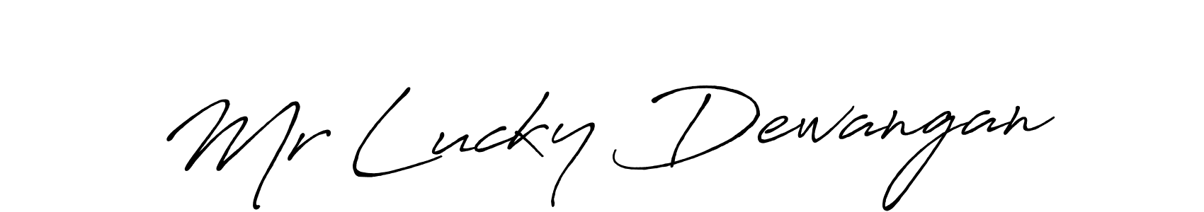 Make a beautiful signature design for name Mr Lucky Dewangan. With this signature (Antro_Vectra_Bolder) style, you can create a handwritten signature for free. Mr Lucky Dewangan signature style 7 images and pictures png