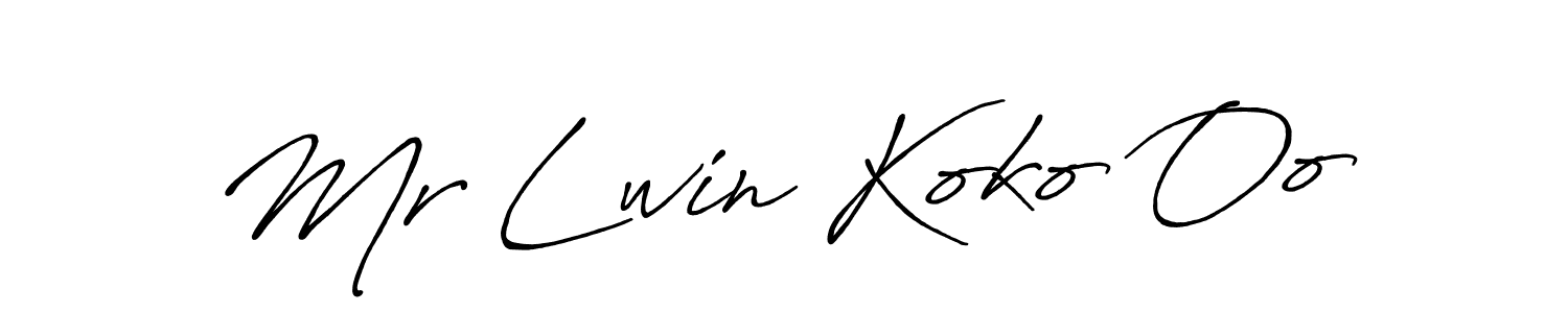 Use a signature maker to create a handwritten signature online. With this signature software, you can design (Antro_Vectra_Bolder) your own signature for name Mr Lwin Koko Oo. Mr Lwin Koko Oo signature style 7 images and pictures png