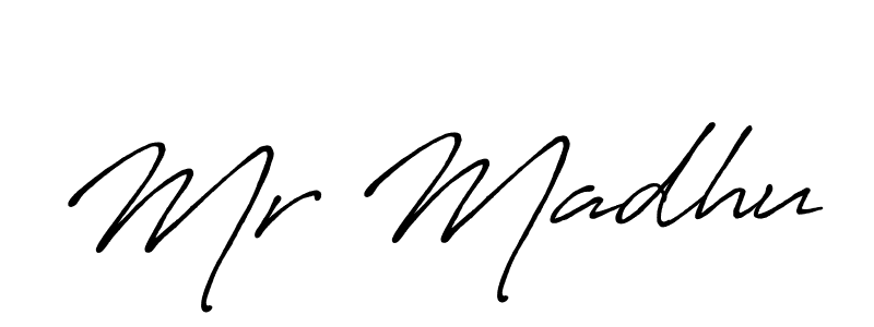 Also we have Mr Madhu name is the best signature style. Create professional handwritten signature collection using Antro_Vectra_Bolder autograph style. Mr Madhu signature style 7 images and pictures png