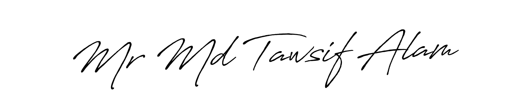 Create a beautiful signature design for name Mr Md Tawsif Alam. With this signature (Antro_Vectra_Bolder) fonts, you can make a handwritten signature for free. Mr Md Tawsif Alam signature style 7 images and pictures png