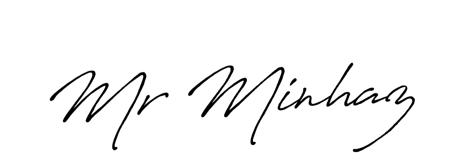 How to make Mr Minhaz name signature. Use Antro_Vectra_Bolder style for creating short signs online. This is the latest handwritten sign. Mr Minhaz signature style 7 images and pictures png