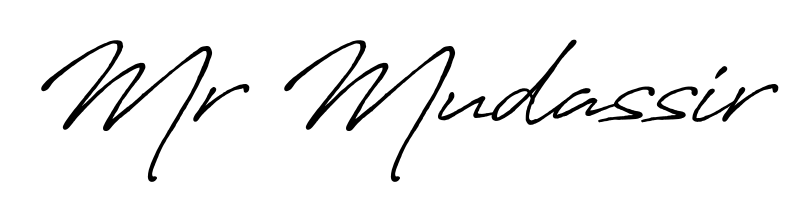 Discover how Mr Mudassir looks in an executive cursive font (Antro_Vectra_Bolder). Perfect for legal documents, invoices, and certificates. Mr Mudassir signature style 7 images and pictures png