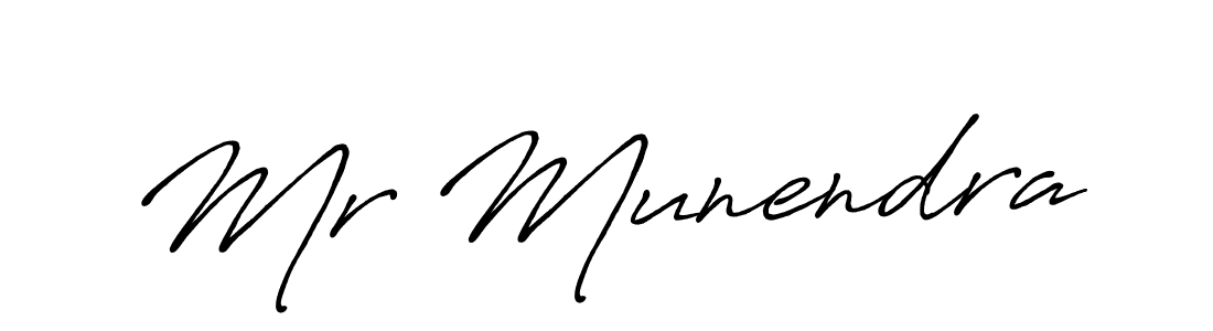 How to make Mr Munendra name signature. Use Antro_Vectra_Bolder style for creating short signs online. This is the latest handwritten sign. Mr Munendra signature style 7 images and pictures png