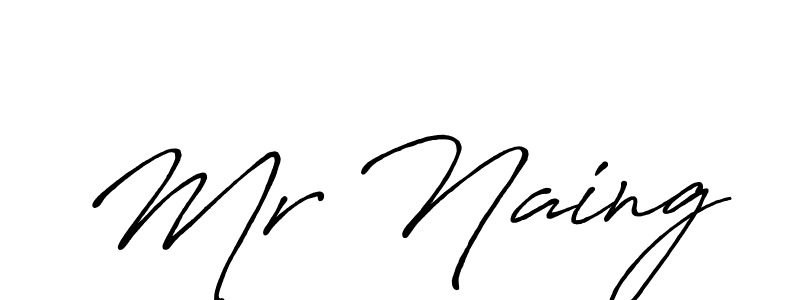 Mr Naing stylish signature style. Best Handwritten Sign (Antro_Vectra_Bolder) for my name. Handwritten Signature Collection Ideas for my name Mr Naing. Mr Naing signature style 7 images and pictures png