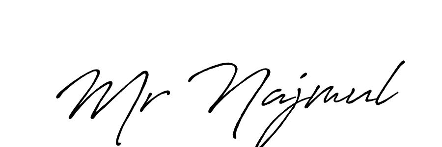 Use a signature maker to create a handwritten signature online. With this signature software, you can design (Antro_Vectra_Bolder) your own signature for name Mr Najmul. Mr Najmul signature style 7 images and pictures png