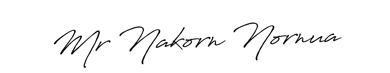 Create a beautiful signature design for name Mr Nakorn Nornua. With this signature (Antro_Vectra_Bolder) fonts, you can make a handwritten signature for free. Mr Nakorn Nornua signature style 7 images and pictures png